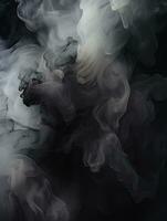 a black and white photo of smoke on a black background generative ai