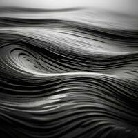 a black and white photo of waves in the ocean generative ai