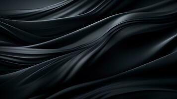 a black background with waves of fabric generative ai photo