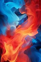 a blue and red smokey background with a red and blue swirl in the middle generative ai photo