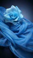 a blue rose on a dark background generative ai photo