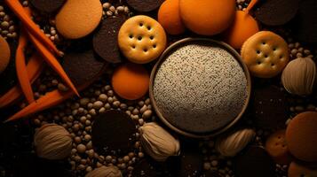 a bowl full of different types of food generative ai photo