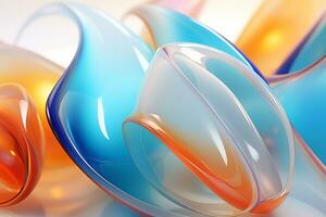 a bunch of colorful glass shapes on top of each other generative ai photo