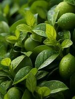 a bunch of lemons with water droplets on them generative ai photo