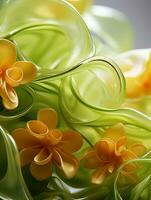 a bunch of yellow flowers in a vase generative ai photo