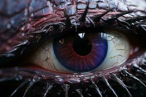 a close up image of a dragon eye generative ai photo