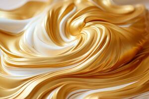 a close up image of a gold and white swirl generative ai photo