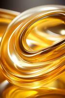 a close up image of a gold liquid on a black background generative ai photo