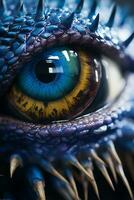 a close up image of a dragon eye generative ai photo
