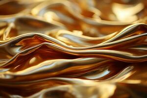 a close up image of a gold fabric generative ai photo