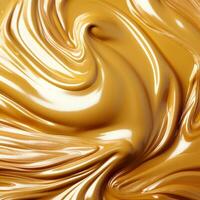 a close up image of a swirl of caramel sauce generative ai photo