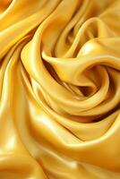 a close up image of a yellow satin fabric generative ai photo