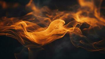 a close up image of orange flames on a black background generative ai photo
