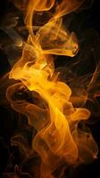 a close up image of orange flames on a black background generative ai photo