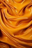 a close up image of orange liquid flowing over a surface generative ai photo