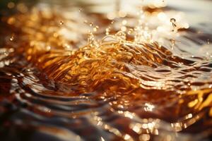 a close up of a brown liquid in the water generative ai photo