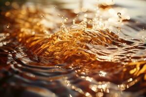 un cerca arriba de un marrón líquido en el agua generativo ai foto