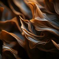 a close up of a bunch of brown wavy fabric generative ai photo