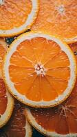 a close up of a bunch of oranges with water droplets on them generative ai photo