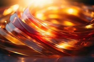 a close up of a bunch of red and orange glass generative ai photo
