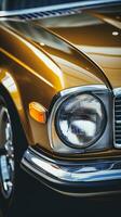 a close up of a classic car generative ai photo