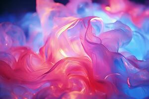 a close up of a colorful liquid on a black background generative ai photo