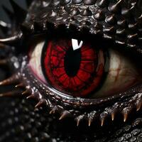 a close up of a dragon eye with red iris generative ai photo