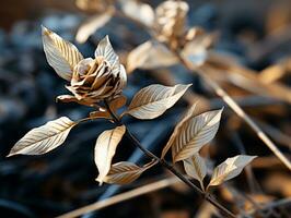 a close up of a flower with leaves on it generative ai photo