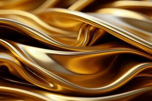 a close up of a gold fabric with wavy lines generative ai photo