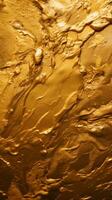 a close up of a gold surface with some water on it generative ai photo