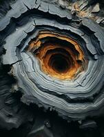 a close up of a hole in the rock generative ai photo