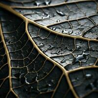 a close up of a leaf with water droplets on it generative ai photo