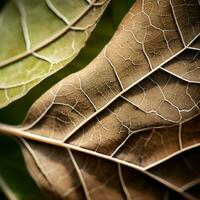 a close up of a leaf generative ai photo