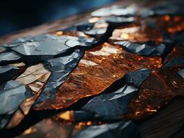 a close up of a piece of broken glass generative ai photo