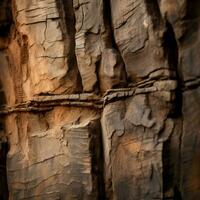 a close up of a rock wall with cracks in it generative ai photo