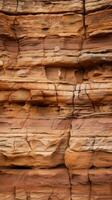 un cerca arriba de un rock pared en el Desierto generativo ai foto