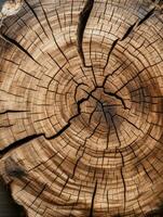a close up of a tree stump generative ai photo