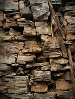 a close up of a wall made of wood generative ai photo