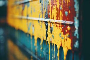 un cerca arriba de un pared cubierto en pintar generativo ai foto