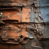 a close up of a wall with peeling paint generative ai photo