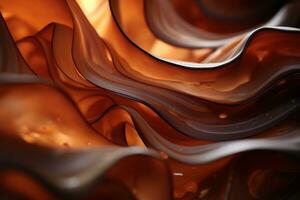 a close up of a wavy dark brown liquid generative ai photo