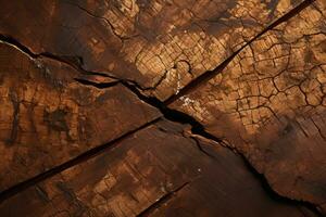 a close up of a wood texture with cracks in it generative ai photo