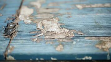 a close up of a wooden table with peeling paint generative ai photo