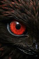 a close up of an eagles eye with red eyes generative ai photo