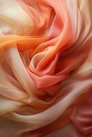 a close up of an orange and pink fabric generative ai photo