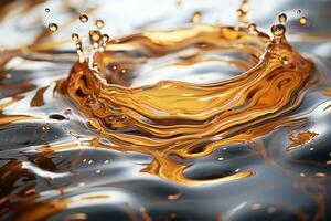 a close up of an orange liquid splashing in the water generative ai photo