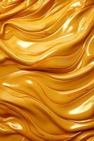 a close up of an orange liquid with wavy lines generative ai photo