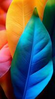 a close up of colorful leaves generative ai photo