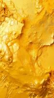 a close up of gold paint on a surface generative ai photo