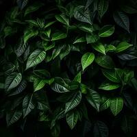 a close up of green leaves on a wall generative ai photo